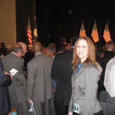 At a Presidential ceremony recognizing the passage of the G.I. Bill, August 2009